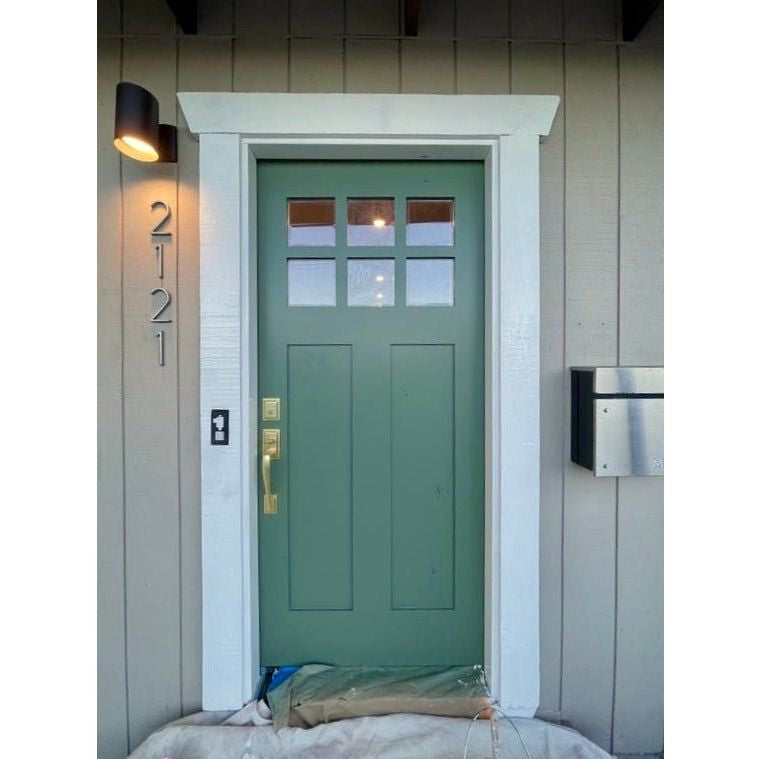 Craftsman Douglas Fir 6 Lite Clear Glass Exterior Door - Krosswood