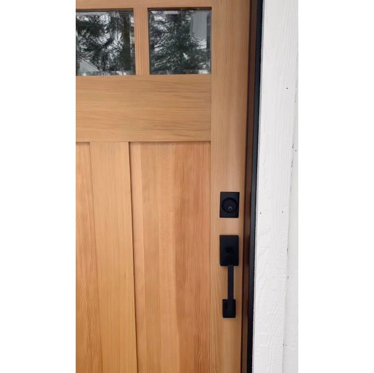 Craftsman Douglas Fir 6 Lite Clear Glass Exterior Door - Krosswood