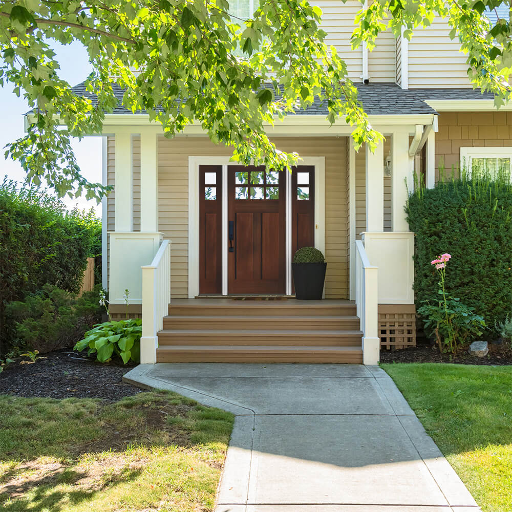 Craftsman Douglas Fir 6 Lite Clear Glass Exterior Door - Krosswood