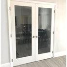 Craftsman Full Lite Satin Privacy Glass MDF Interior Double Door - Krosswood