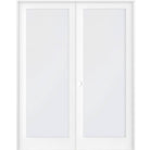 Craftsman Full Lite Satin Privacy Glass MDF Interior Double Door - Krosswood