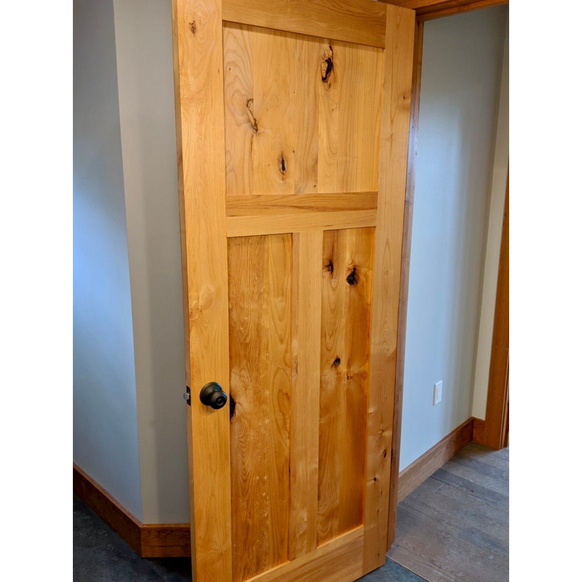 Craftsman Knotty Alder 3 Panel Solid Wood Interior Door | Krosswood