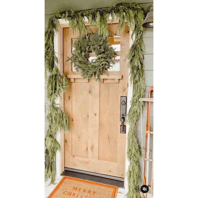 Craftsman Knotty Alder 6 Lite Glass Exterior Door with Dentil Shelf - Krosswood