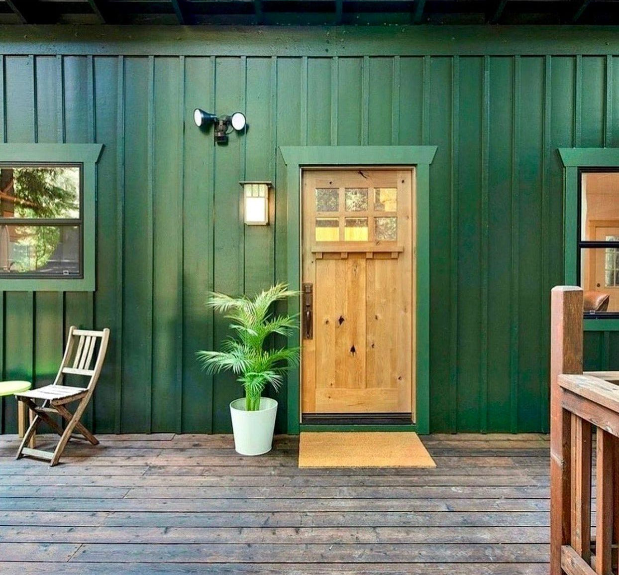 Craftsman Knotty Alder 6 Lite Glass Exterior Door with Dentil Shelf - Krosswood