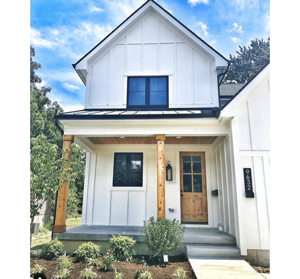 Farmhouse Knotty Alder 4 Lite Clear Glass Exterior Door - Krosswood