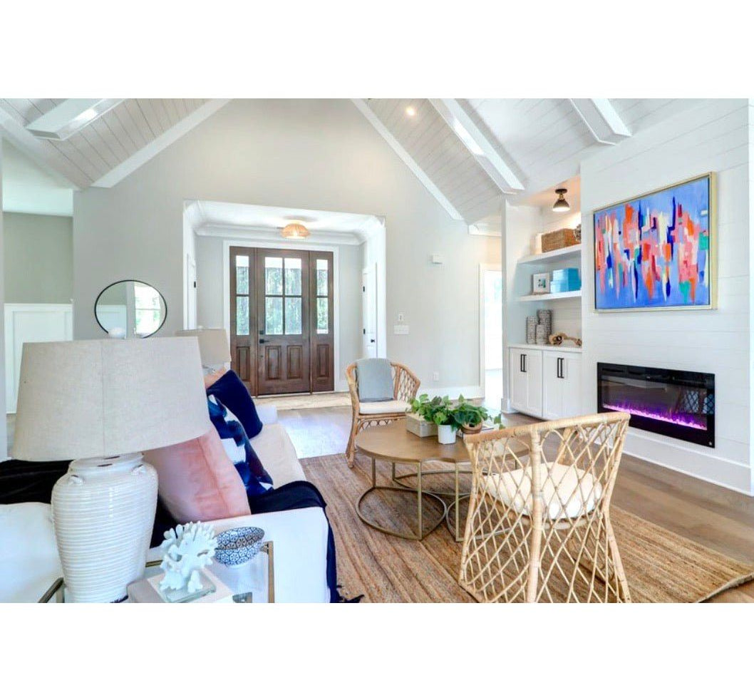 Farmhouse Knotty Alder 4 Lite Clear Glass Exterior Door - Krosswood