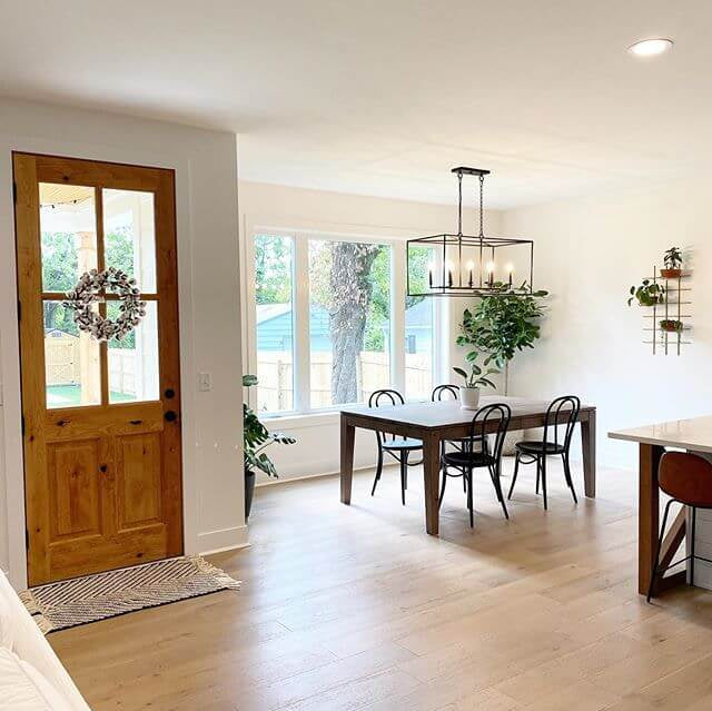 Farmhouse Knotty Alder 4 Lite Clear Glass Exterior Door - Krosswood