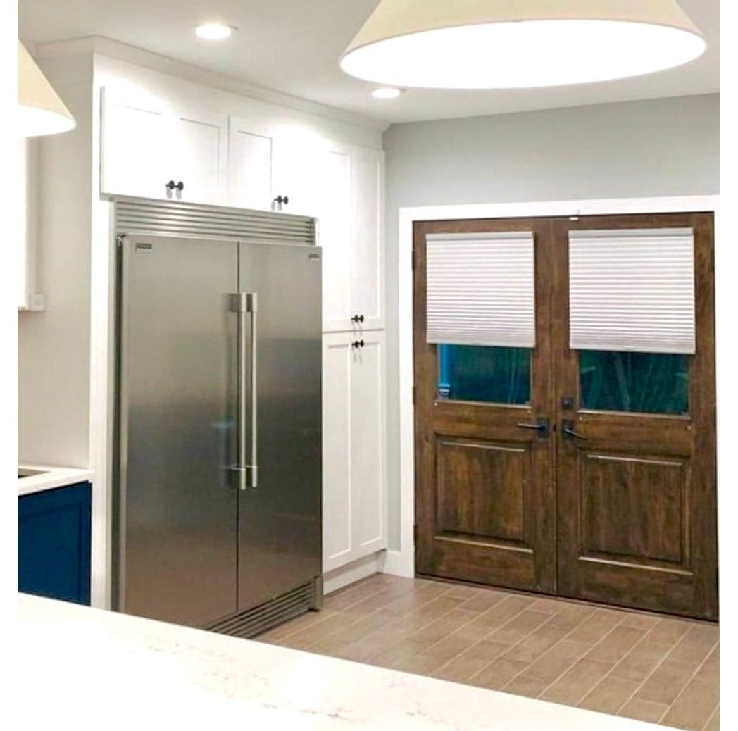 Farmhouse Knotty Alder Half Clear Glass Exterior Double Door - Krosswood