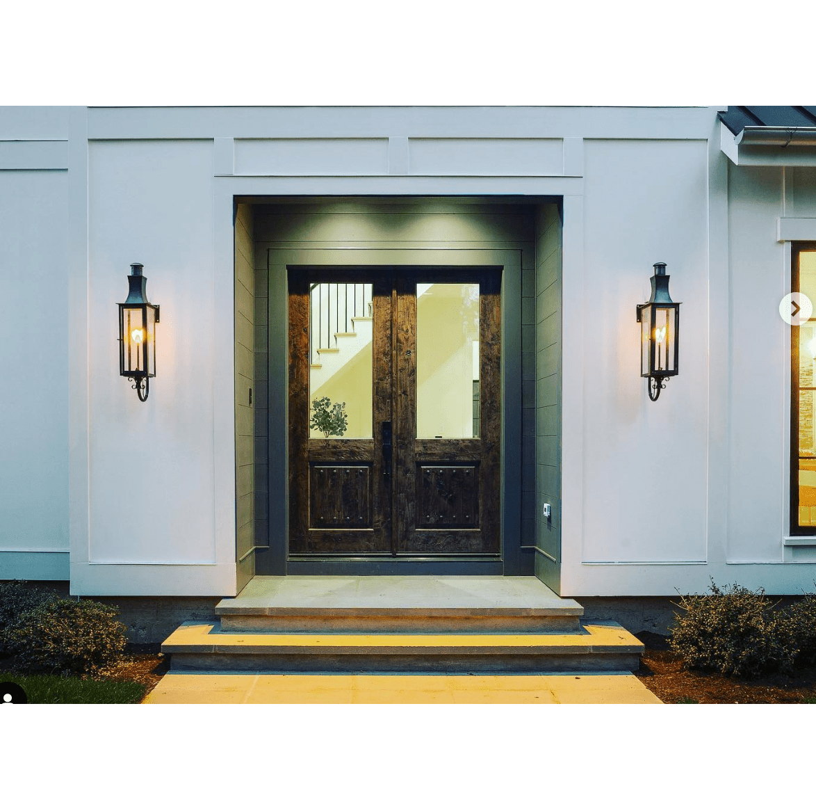 Farmhouse Knotty Alder Half Clear Glass Exterior Double Door - Krosswood