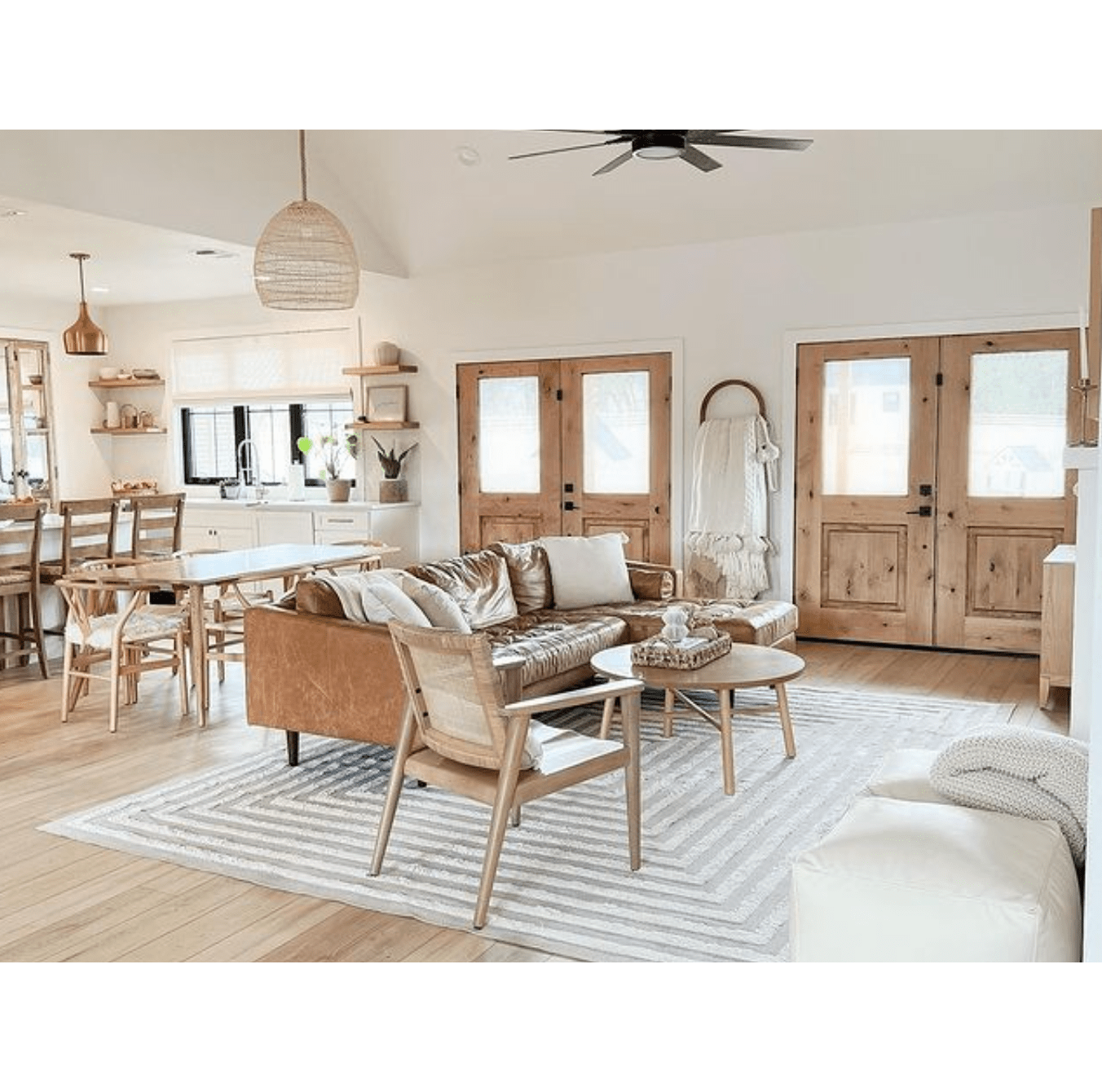 Farmhouse Knotty Alder Half Lite Glass V-Groove Exterior Double Door - Krosswood