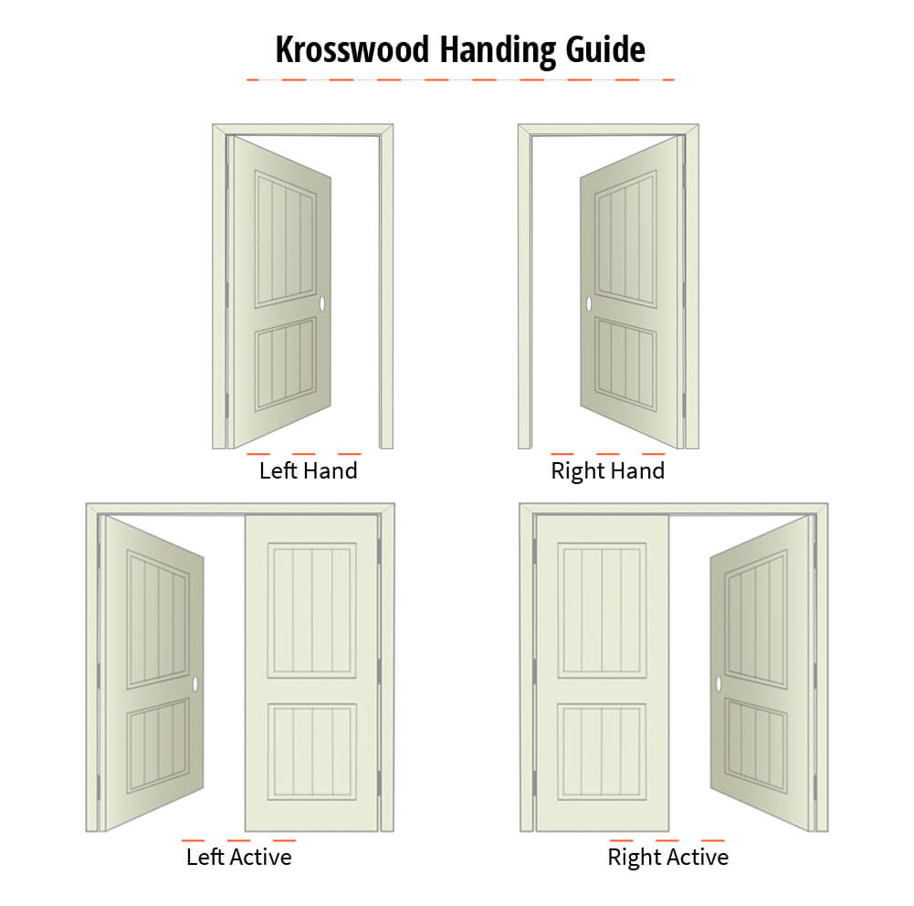 Farmhouse Knotty Alder Half Lite Glass V-Groove Exterior Double Door - Krosswood