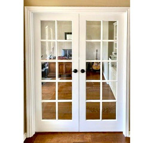 French 10 Lite Clear Glass MDF Interior Door - Krosswood