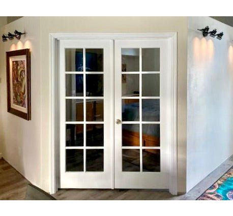 French 10 Lite Clear Glass MDF Interior Door - Krosswood