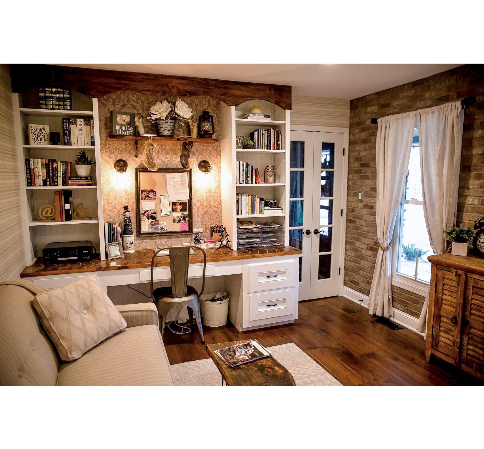 French 10 Lite Clear Glass MDF Interior Double Door - Krosswood