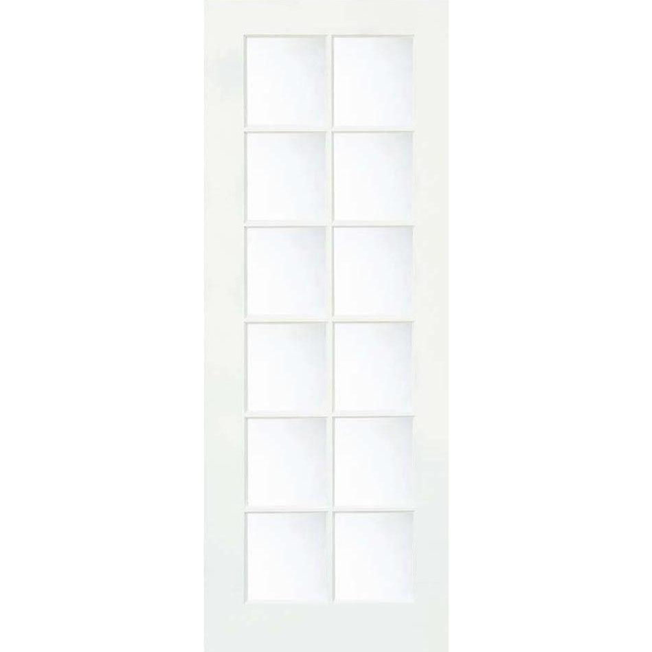French 12 Lite Clear Glass MDF Interior Door - Krosswood