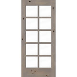 French Knotty Alder 10 Lite Clear Glass Exterior Door - Krosswood