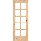 French Knotty Alder 10 Lite Clear Glass Window Interior Door - Krosswood
