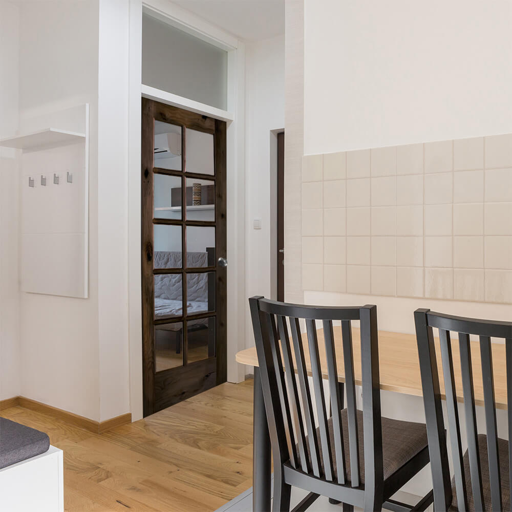 French Knotty Alder 10 Lite Clear Glass Window Interior Door - Krosswood