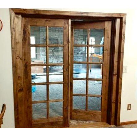 French Knotty Alder 10 Lite Clear Glass Window Interior Door - Krosswood