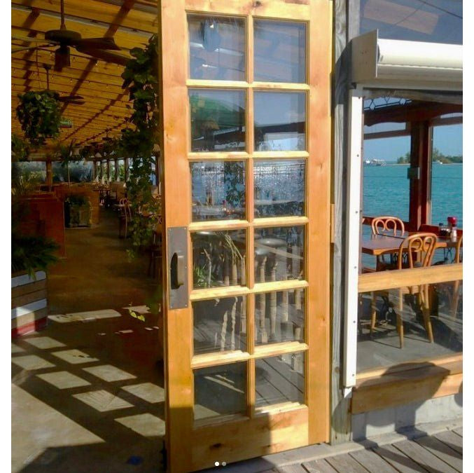 French Knotty Alder 12 Lite Clear Glass Exterior Door - Krosswood