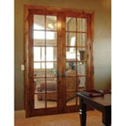French Knotty Alder 12 Lite Clear Glass Interior Double Door - Krosswood
