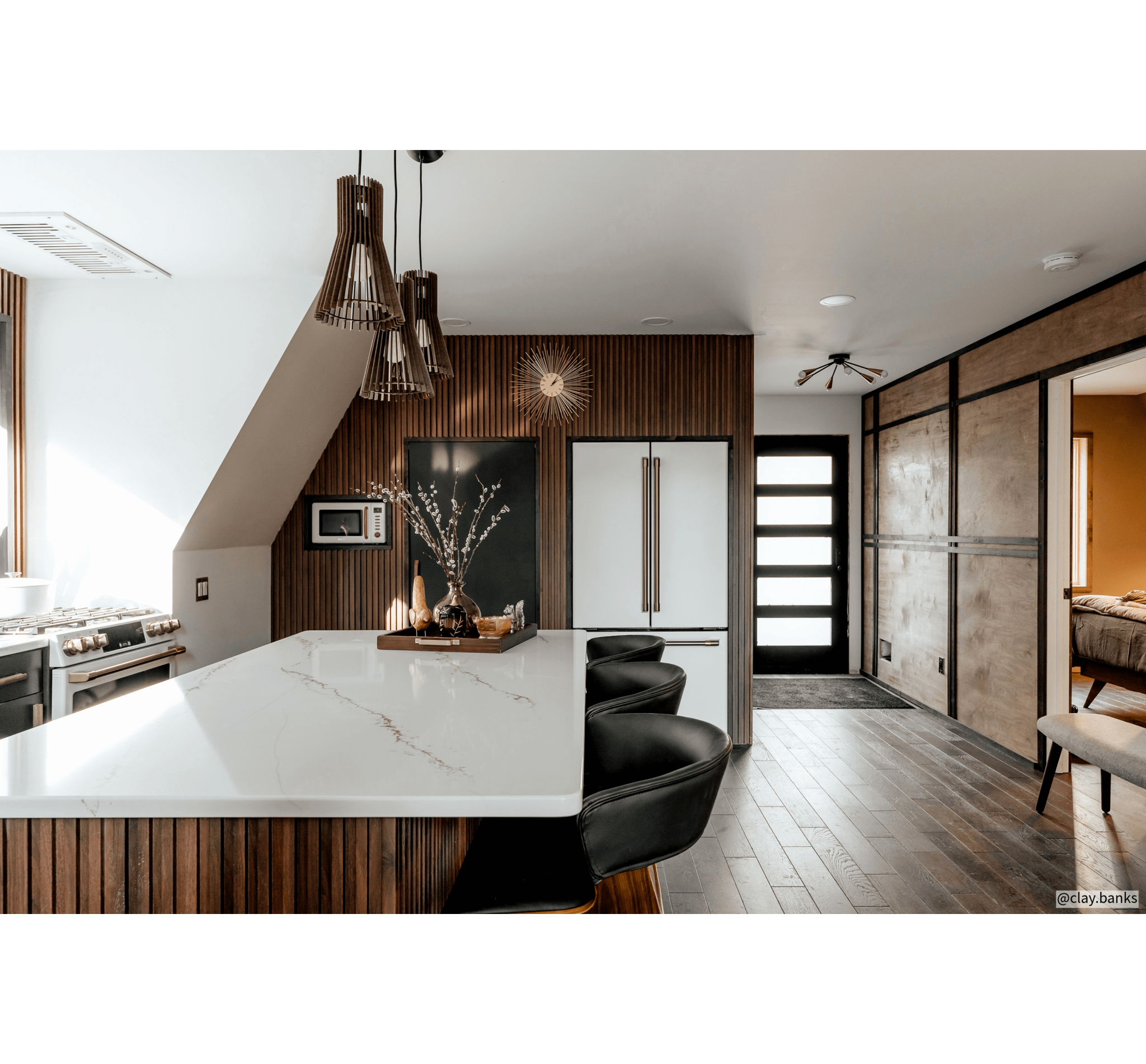 Modern Douglas Fir 5 Lite Satin Etched Glass Exterior Door - Krosswood