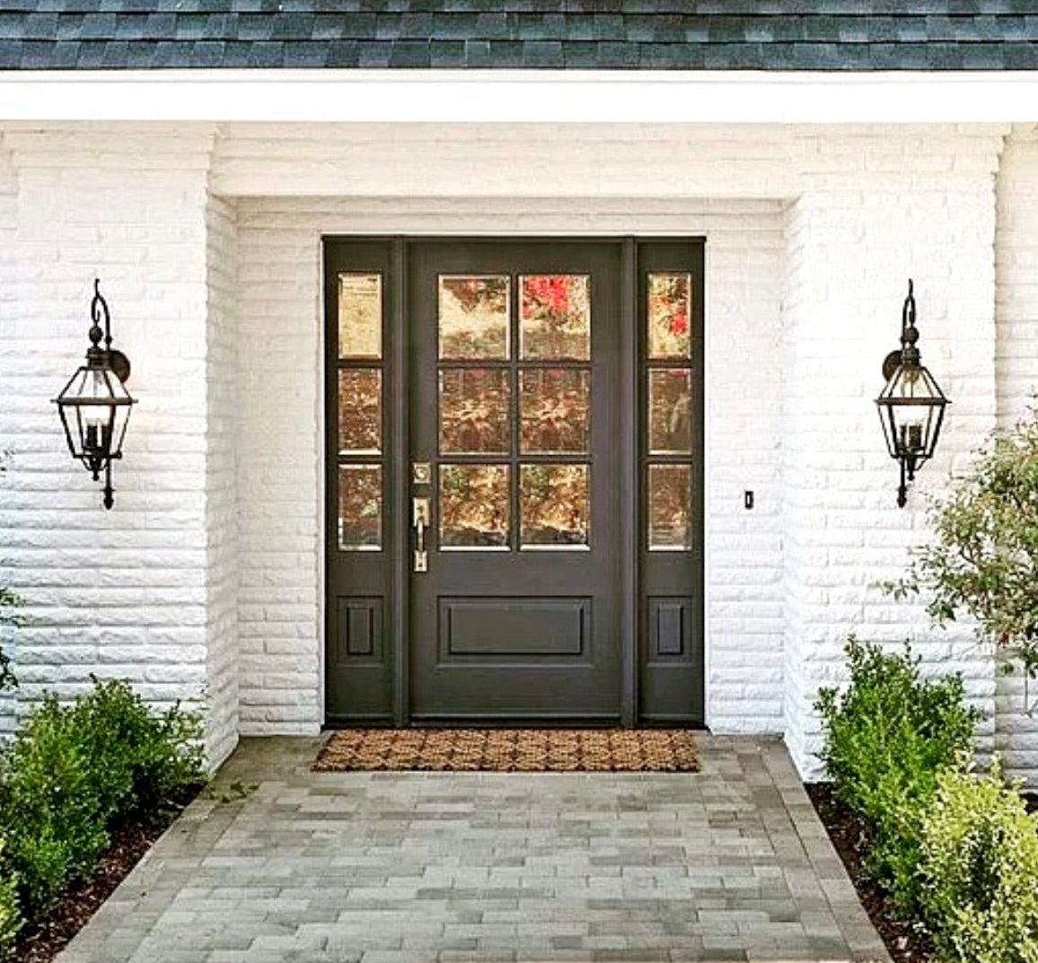 Modern Douglas Fir 6 Lite Clear Glass Exterior Door - Krosswood