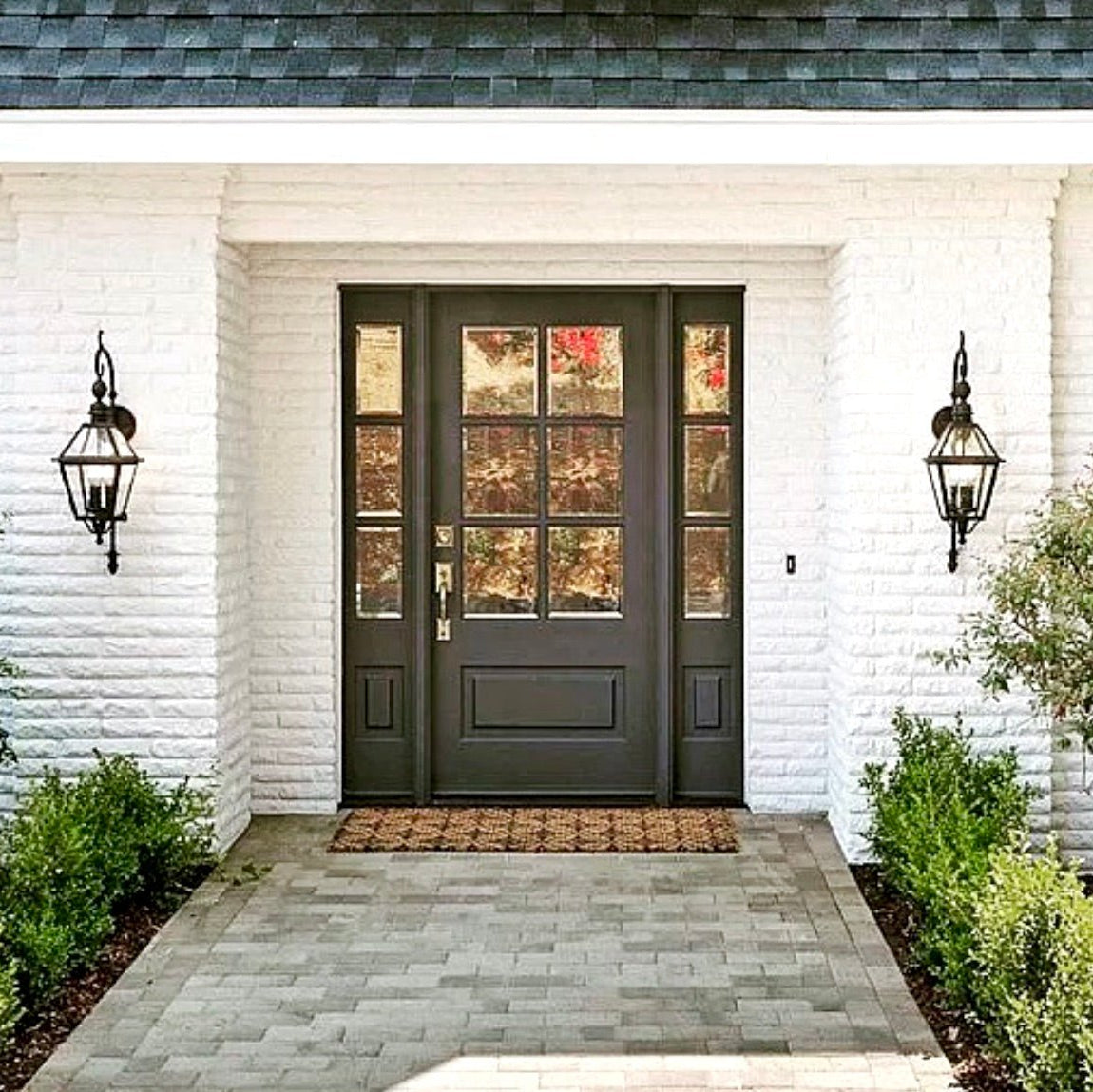 Modern Douglas Fir 6 Lite Clear Glass Exterior Door - Krosswood