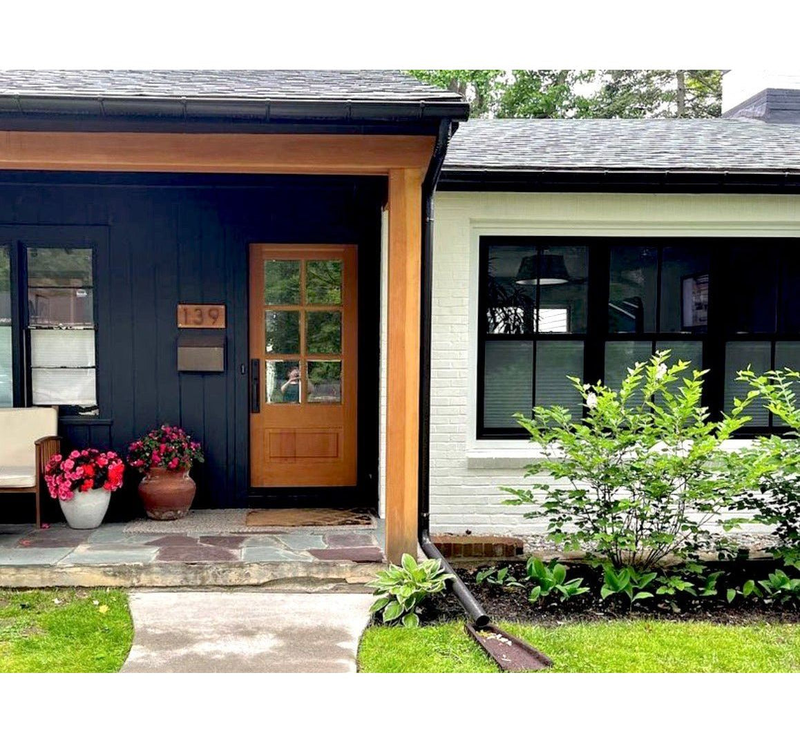 Modern Douglas Fir 6 Lite Clear Glass Exterior Door - Krosswood