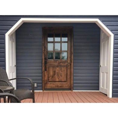 Modern Farmhouse Knotty Alder 9 Lite Clear Glass Exterior Door - Krosswood