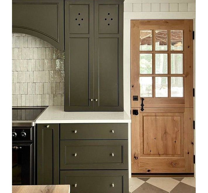 Modern Farmhouse Knotty Alder 9 Lite Exterior Dutch Door - Krosswood