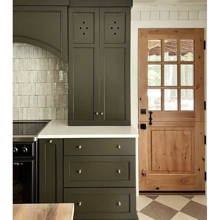 Modern Farmhouse Knotty Alder 9 Lite Exterior Dutch Door - Krosswood
