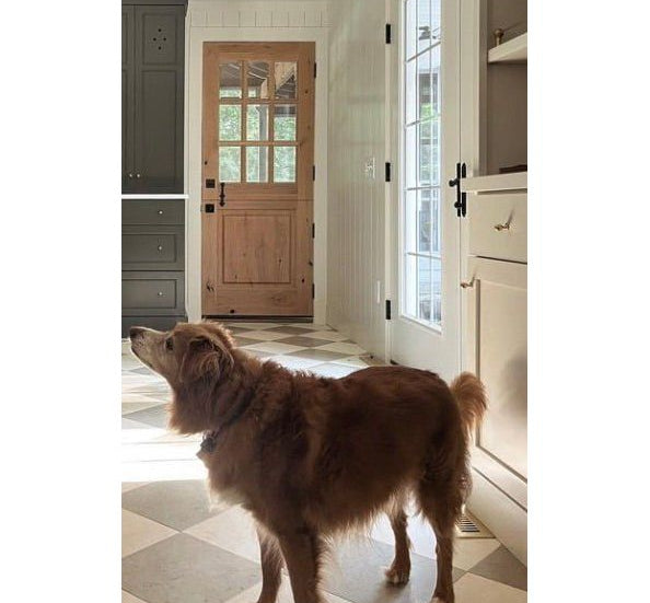 Modern Farmhouse Knotty Alder 9 Lite Exterior Dutch Door - Krosswood