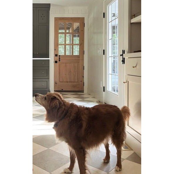 Modern Farmhouse Knotty Alder 9 Lite Exterior Dutch Door - Krosswood