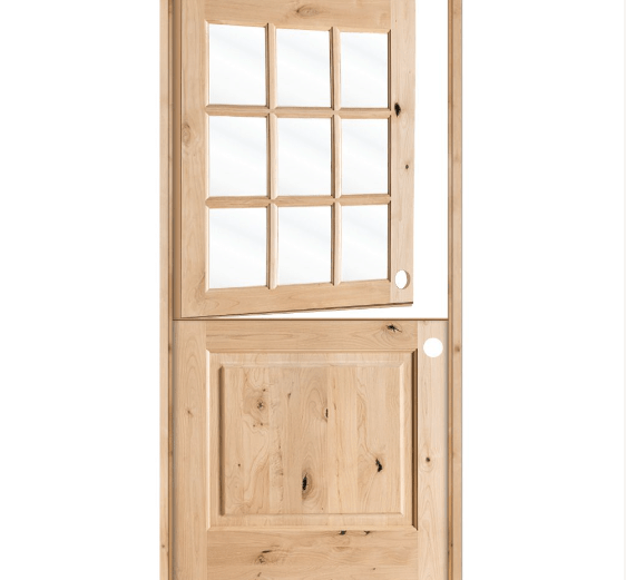 Modern Farmhouse Knotty Alder 9 Lite Exterior Dutch Door - Krosswood