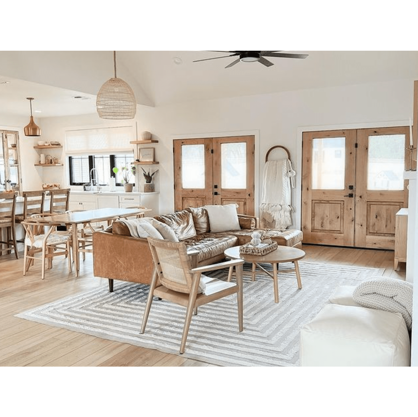 Modern Farmhouse Knotty Alder Half Lite Clear Glass Exterior Door - Krosswood