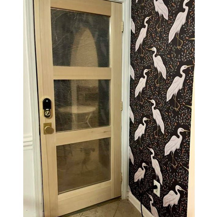 Modern Hemlock 3 Lite Clear Glass Window Exterior Door - Krosswood