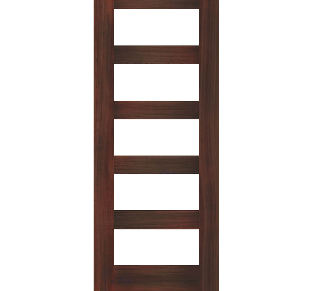 Modern Hemlock 5 Lite Clear Glass Window Exterior Door - Krosswood