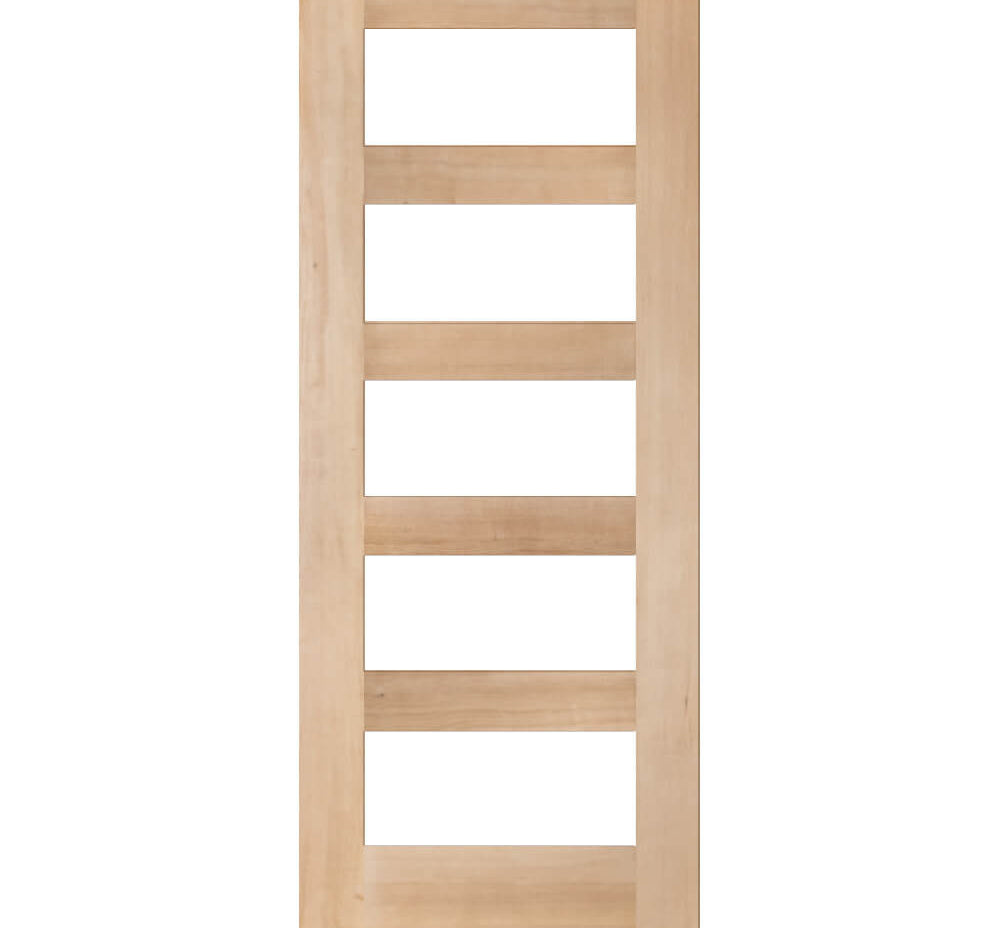 Modern Hemlock 5 Lite Clear Glass Window Exterior Door - Krosswood