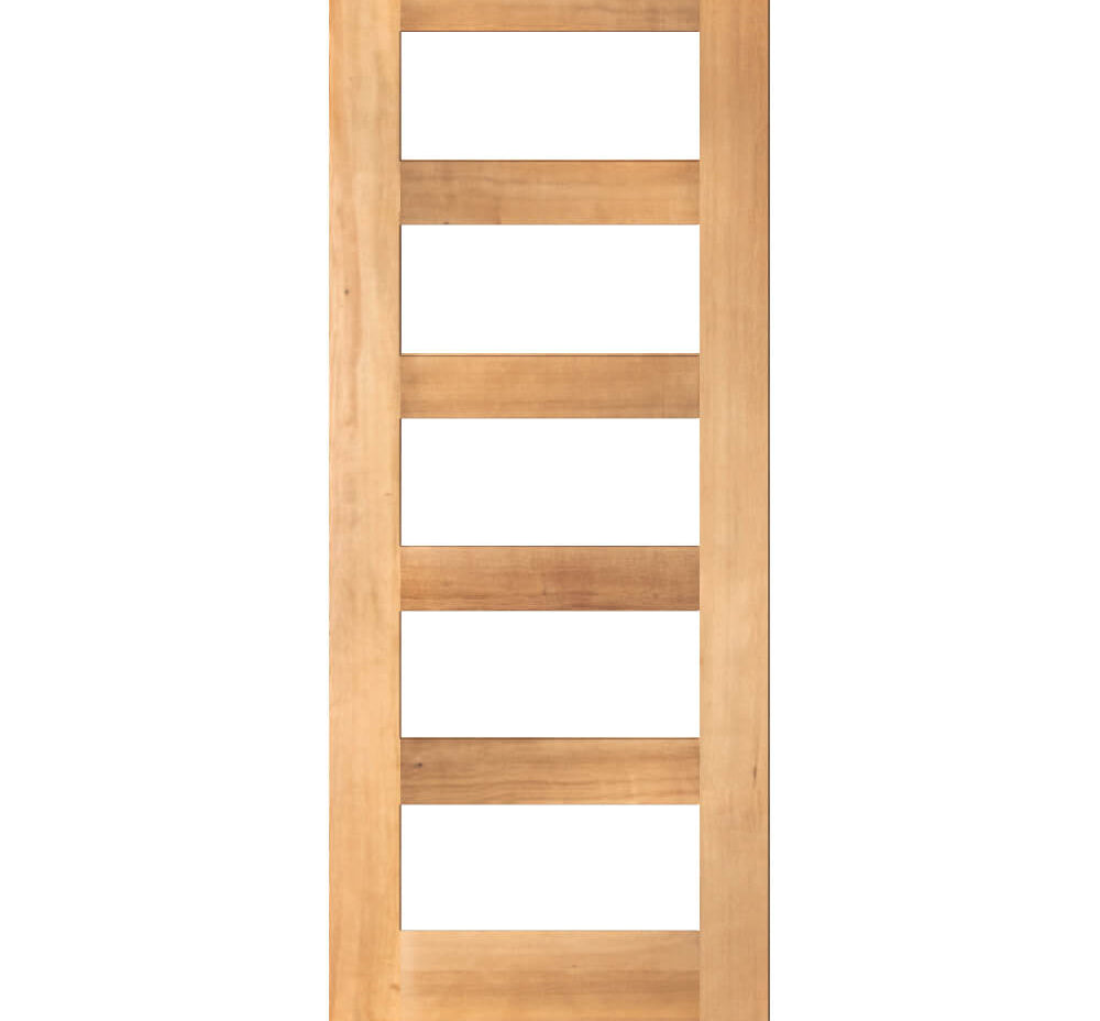 Modern Hemlock 5 Lite Clear Glass Window Exterior Door - Krosswood