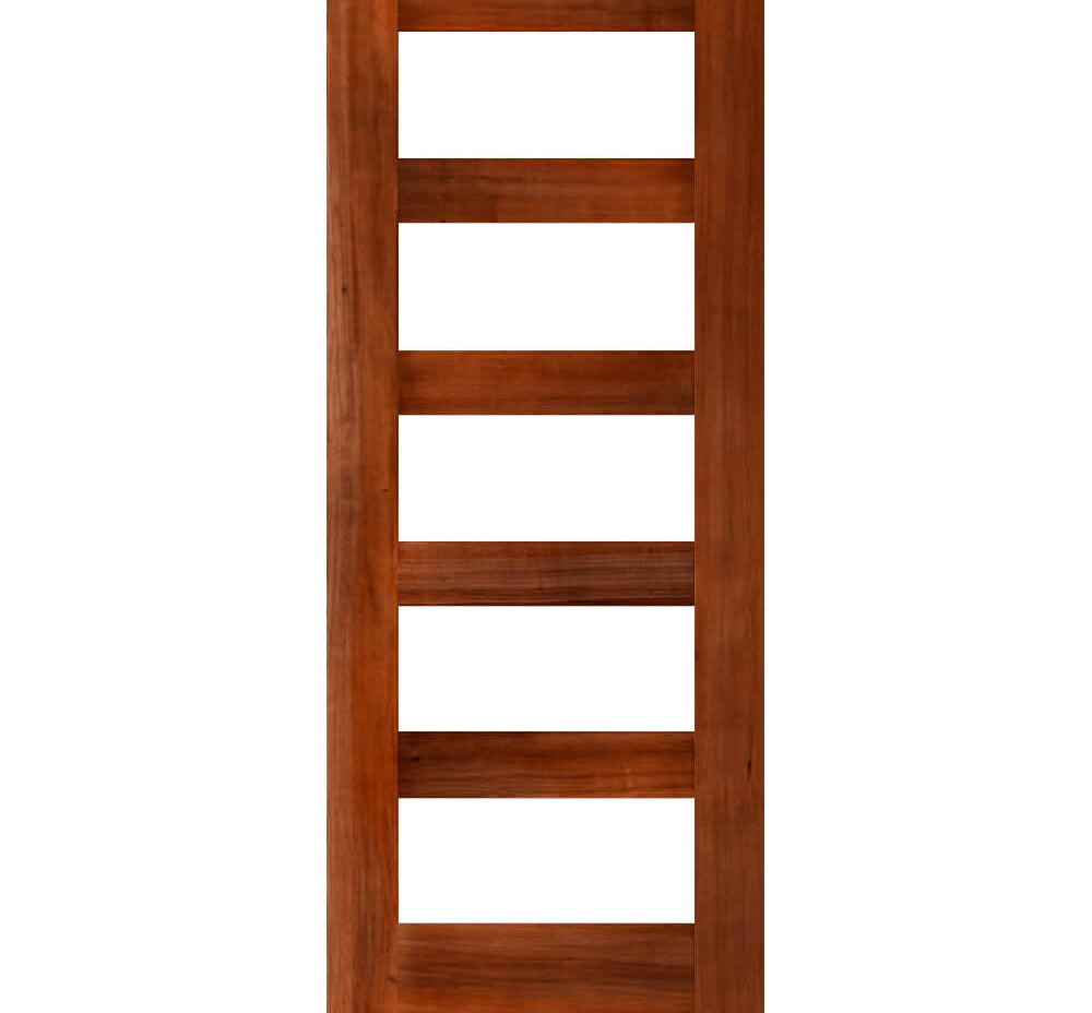 Modern Hemlock 5 Lite Clear Glass Window Exterior Door - Krosswood