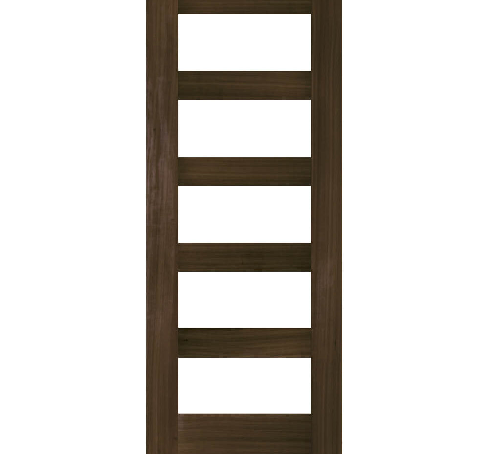 Modern Hemlock 5 Lite Clear Glass Window Exterior Door - Krosswood