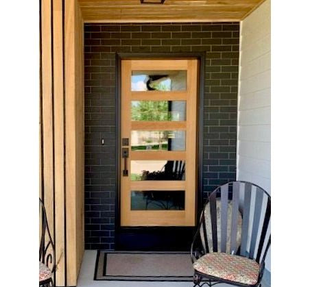 Modern Hemlock 5 Lite Clear Glass Window Exterior Door - Krosswood
