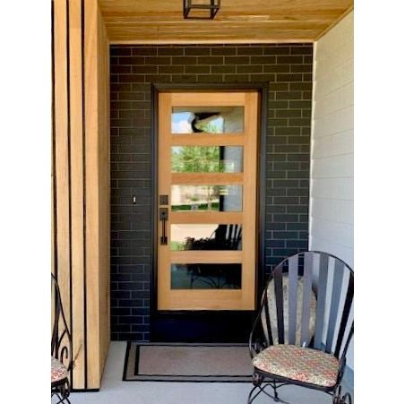 Modern Hemlock 5 Lite Clear Glass Window Exterior Door - Krosswood