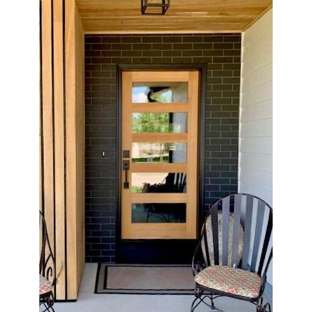 Modern Hemlock 5 Lite Clear Glass Window Exterior Door - Krosswood