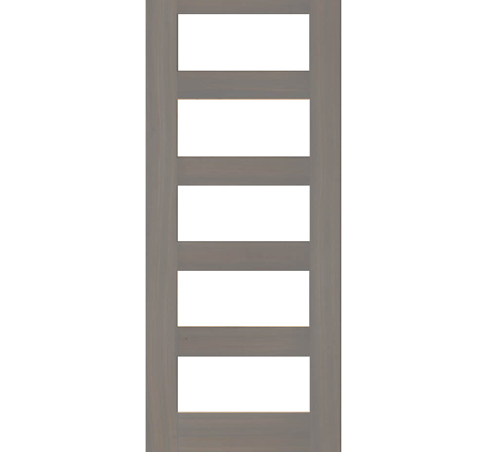 Modern Hemlock 5 Lite Clear Glass Window Exterior Door - Krosswood