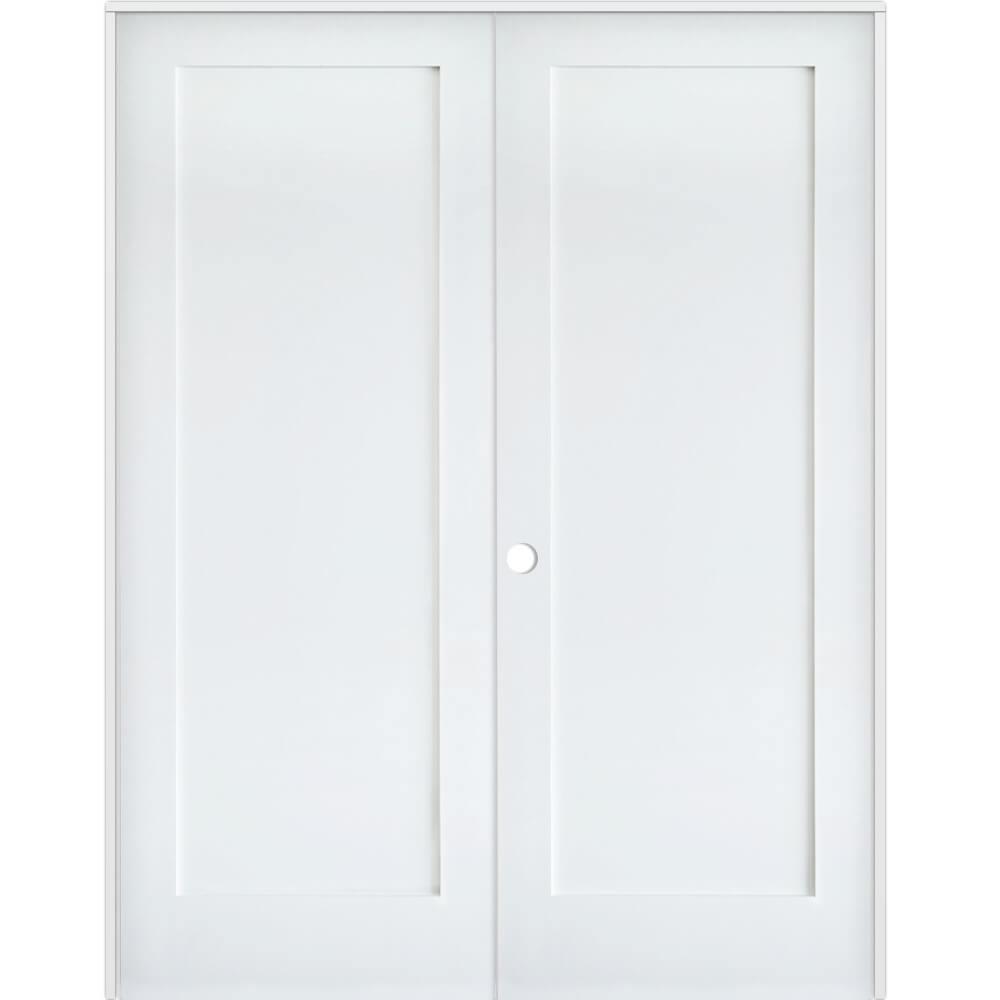 Primed MDF 1 Panel Shaker Interior Double Door - Krosswood