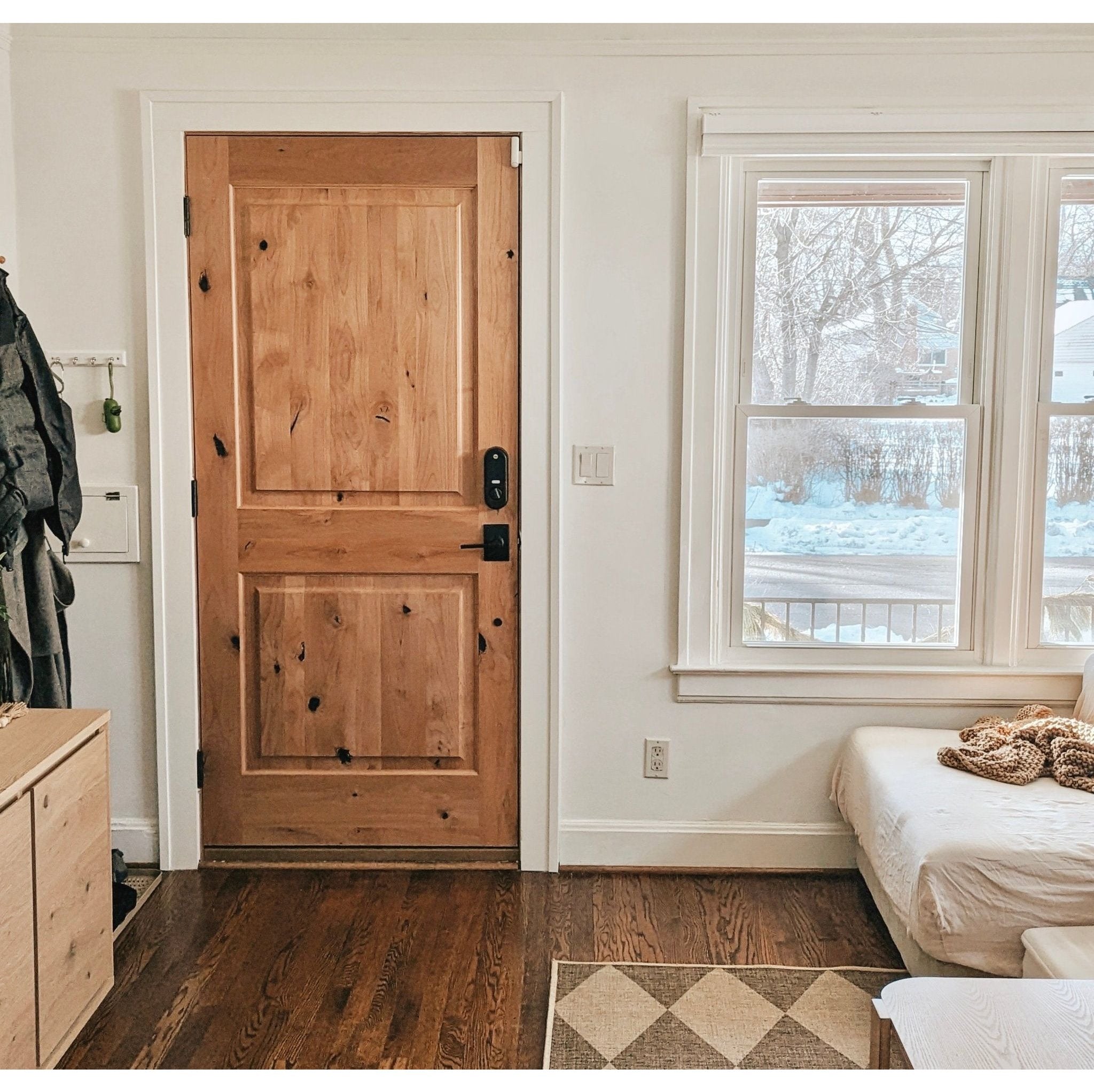 Rustic Farmhouse Knotty Alder Square Top Exterior Door - Krosswood