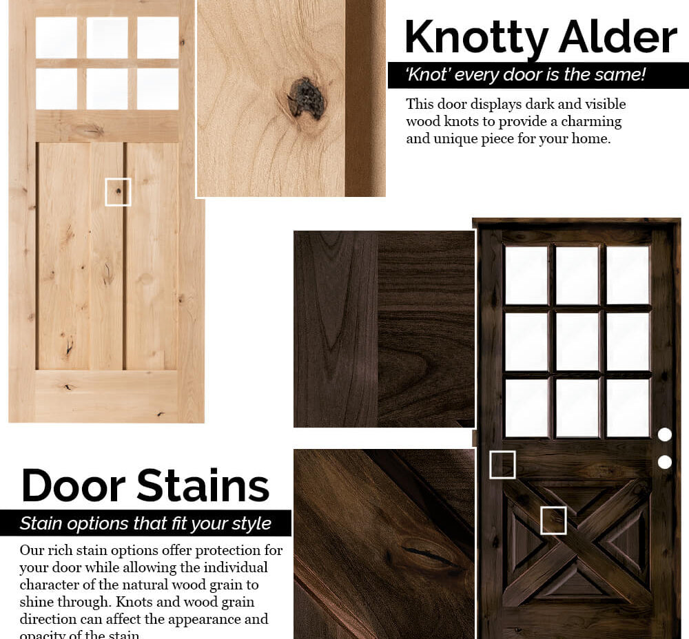 Rustic Knotty Alder 2 Panel Arch Top Exterior Door - Krosswood