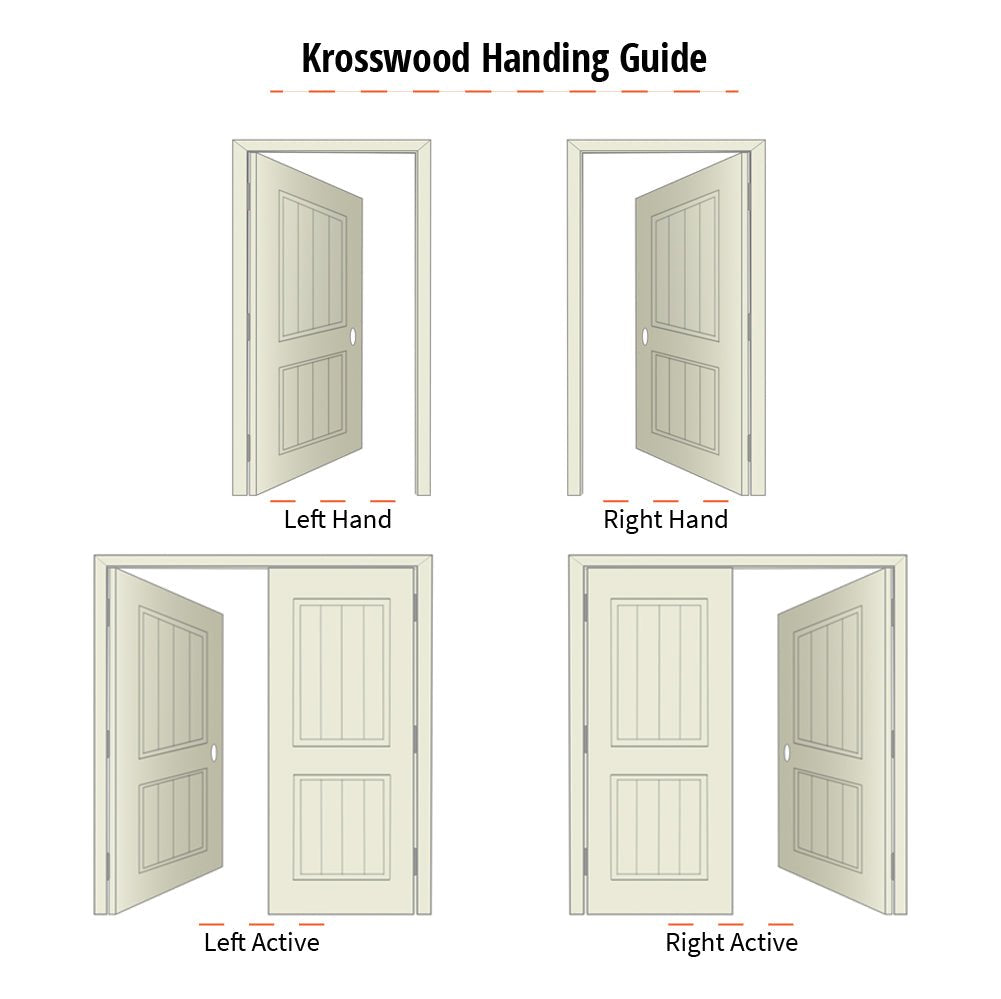 Rustic Knotty Alder 2 Panel Square Top V-Groove Exterior Door - Krosswood